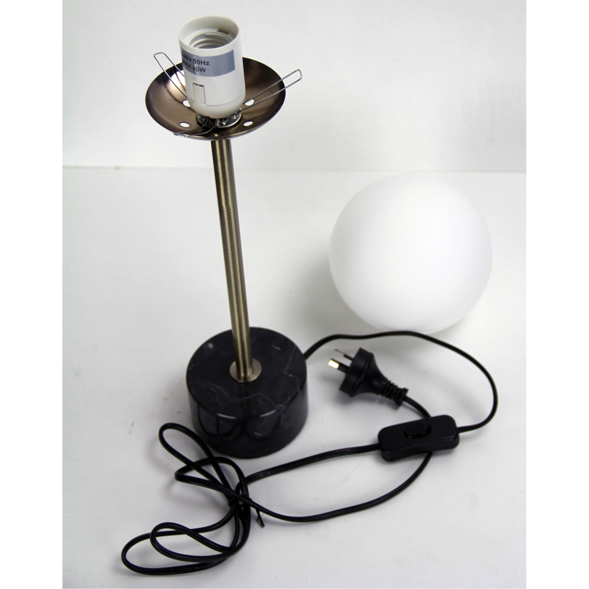 Milton Table Lamp Marble and Antique Brass